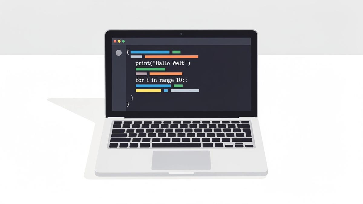 Vorschau: Laptop mit Python-Code im Editor